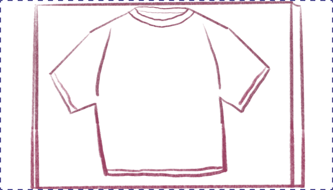 Illustration of a t-shirt laid on a flat surface